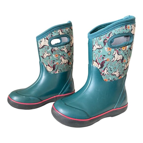 BOGS Insulated Winter Boots Girls Kids Size 1 Easy To Put On Handles Unicorn - Picture 2 of 8
